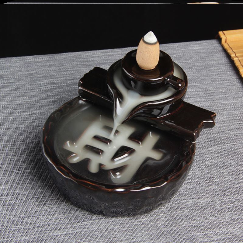 Flow incense burner backflow incense indoor bedroom office study ornaments ornamental lucky creative practical mosquito repellent aromatherapy burner