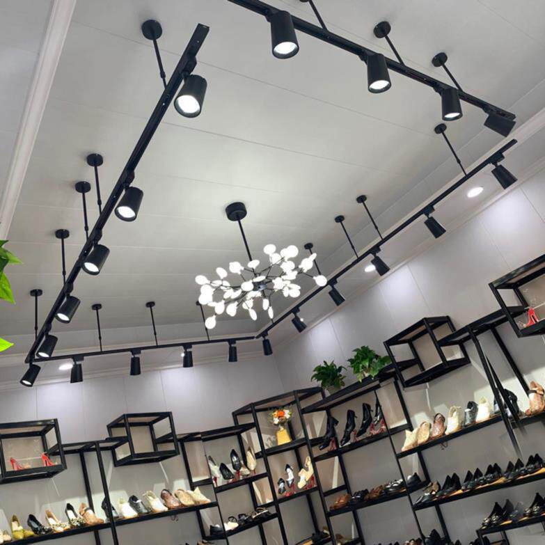 led boom track spotlight bedroom rotating fixed rod hanging jewelry store office bridge track strip