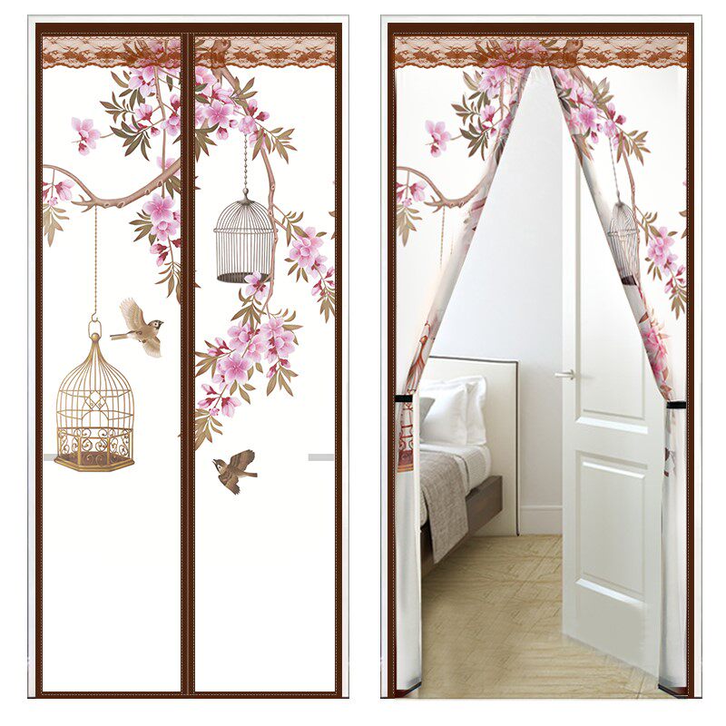 Magnetic Suction Toilet Air Conditioning Partition Lian Toilet Curtain Windproof Simple Cloth Curtain Magic Sticker Automatic Veil Door Curtain-Taobao