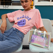 EMO2021 New Fashion Tide Cool Laser Bag Large Capacity Tote Bag Minimalist Handbag Winter Women Single Shoulder Bag