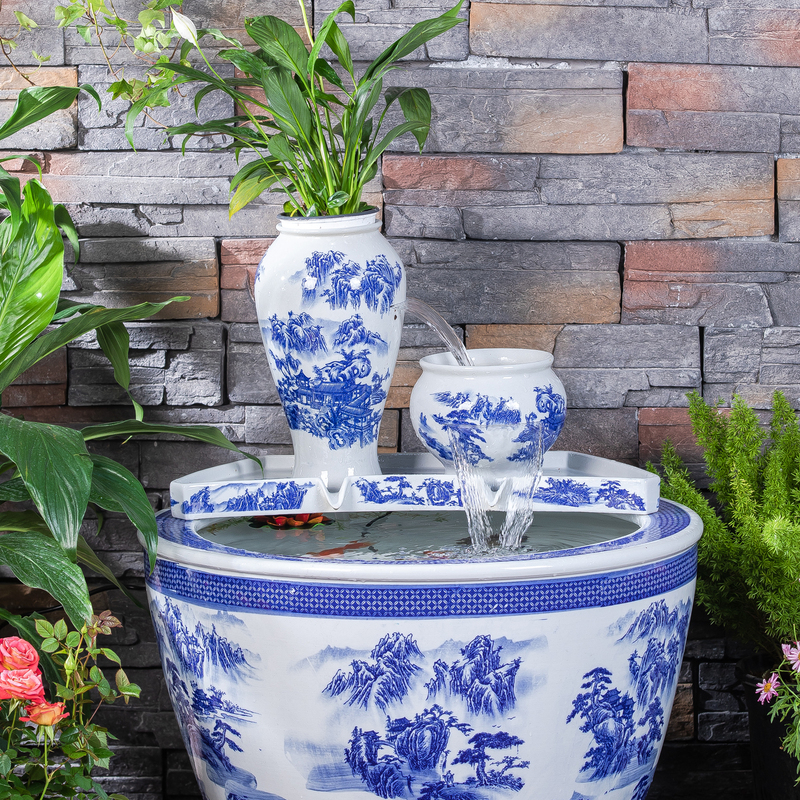 Large Water Tank Circulation Filter, Traditional Ecological Fish Tank Waterfall Landscaping, Ceramic Pot Water Flow Decoration, Water System Oxygenation Equipment Large Water Tank Circulation Filter, Traditional Ecological Fish Tank Waterfall Landscaping, Ceramic Pot Water Flow Decoration, Water System Oxygenation Equipment