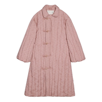 (Goose Down Jacket) Puretea Tea New Chinese Style Buttoned Down Jacket Womens Mid-Length Waist 2023 Winter New Style