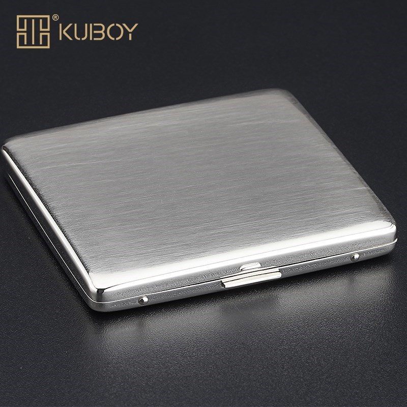 High-grade stainless steel ultra-thin cigarette case 9 packs simple clamshell portable anti-pressure metal cigarette case portable smoking set