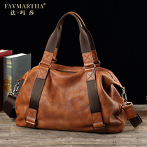 Mens portable travel bag 2023 new shoulder bag large capacity casual genuine leather crossbody bag business trip luggage bag trend