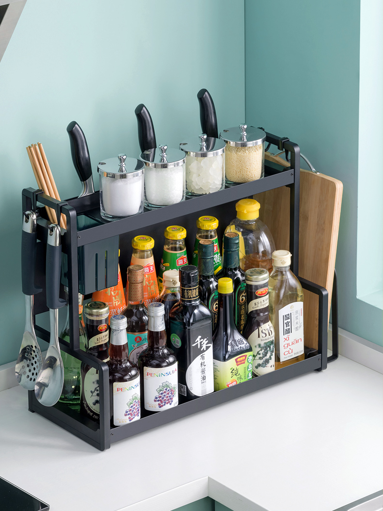 Commercial kitchen seasoning storage rack storage dressing rack soy sauce vinegar seasoning bottle storage layer rack household