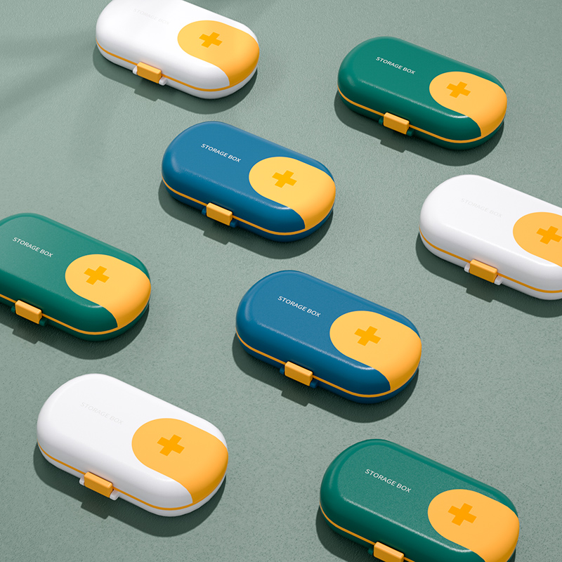 Exquisite small medicine box portable 7-day medicine box large capacity portable small mini split box pill box
