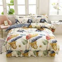 Pure cotton four-piece set 100 whole cotton bed dress with bedcover lotus leaf side princess wind 1 8m2 0 m bed with supplies spring