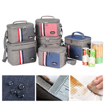 Spot Aluminum Foil Afternoon Meal Package Waterproof Ice Pack Portable Lunch Box Bag Thickened Striped Lunch Bag Insulation Bag Cross Border