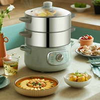 Pumper Electric Steamer Multi -Functional Family Three -Layer с большой способностью из нержавеющей стали полностью автоматический горячий горшок Своевременный парик