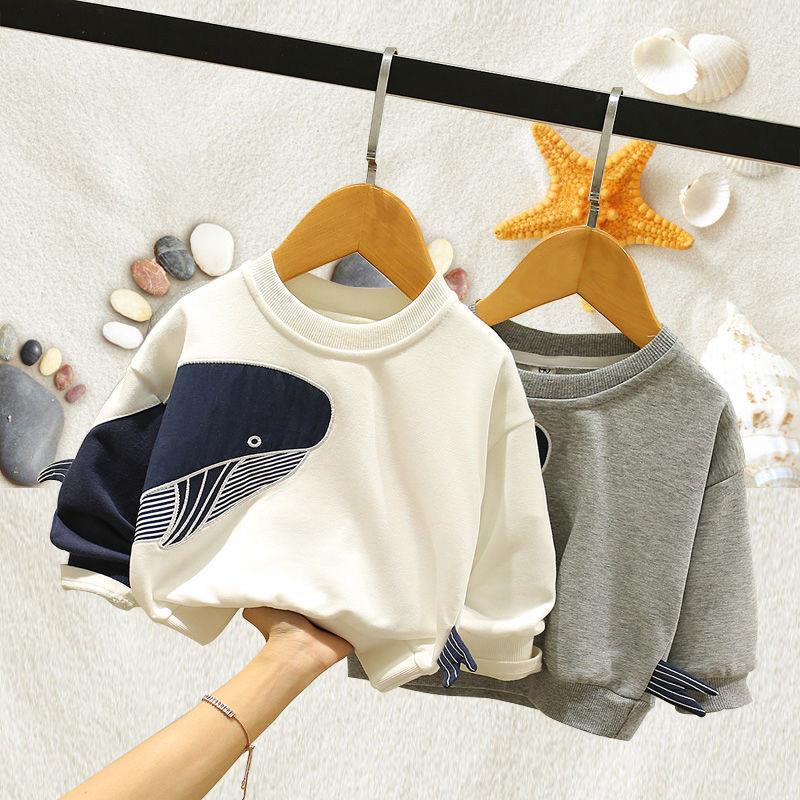 Boys spring vests 2021 new children's long sleeve T-shirt baby Korean version of inner clothing baby round neck jacket