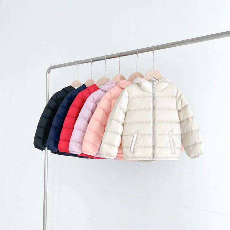 Boys and girls in winter high end 90 white duck duvet in large children leisure and loose warm plug