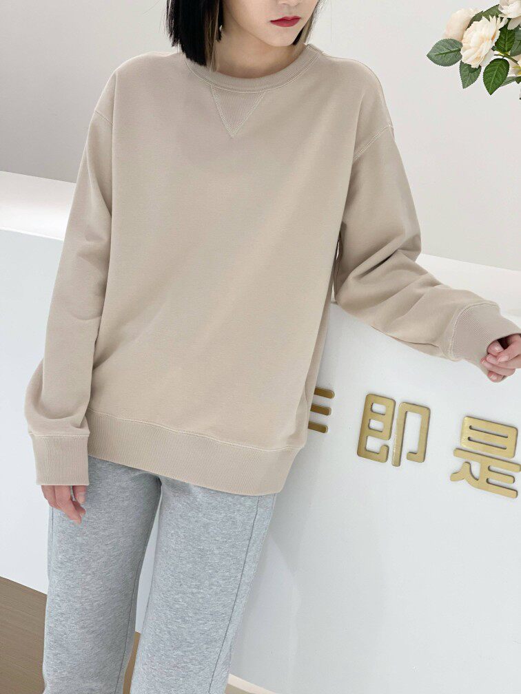 Early autumn new men's and women's couple models Solona technology fabric terry casual pullover long-sleeved sweater 320 grams