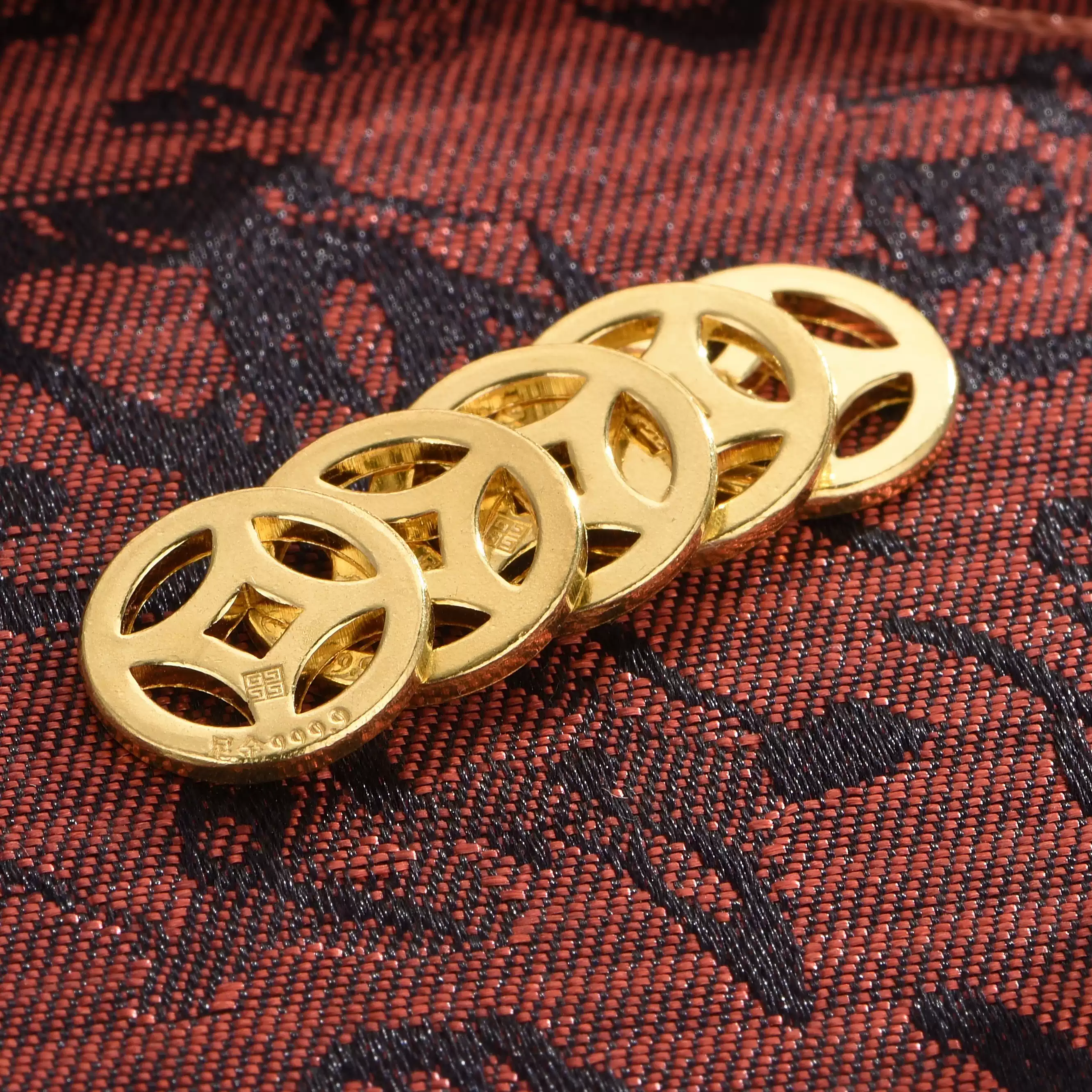 實時金】足金au9999招財錢幣2g水貝黃金珠寶金錢幣塊送禮物