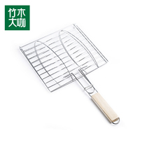 Bamboo and wood coffee barbecue tools Grilled fish clip Grilled fish clip Grilled fish clip Grilled fish clip Grilled fish rack Grilled fish net