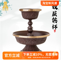 Guardian Cup Copper Household Tibetan Water Supply Cup Eight Auspicious Carved Cups Tibetan Supplies Household Ornaments Holy Water Cup