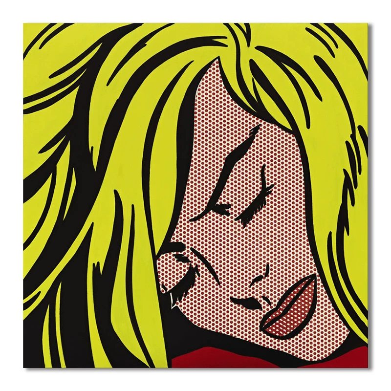 ROY LICHTENSTEIN Поп-дот девочка абстрактная одежда магазин ретро ткань живопись стикер настенный подвесной рельеф