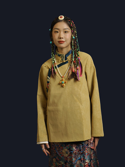 [Special Offer] Tibetan Clothing Yellow Tibetan Clothing Women's Tops Jackets Tibetan Ethnic Style Tibetan Clothing Women's Clothing