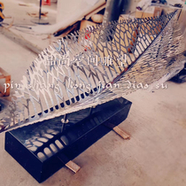 Outdoor stainless steel wrought hollow metal plant sculpture creative abstract crafts custom garden landscape ornaments