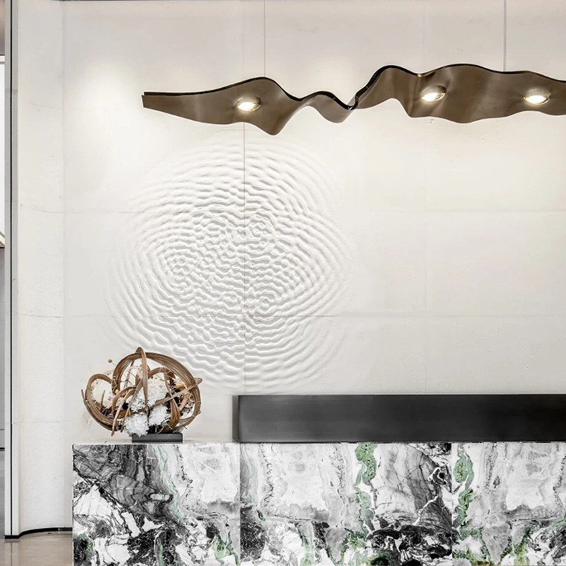 Metal electroplating luminous air floating with hanging decoration engineering soft-mounted hanging decoration hotel lobby Villa Sales Center