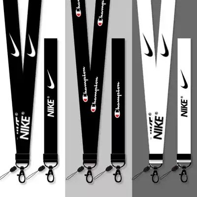 Mobile phone lanyard men's neck rope long black simple personality creative detachable chain wrist anti-lost rope