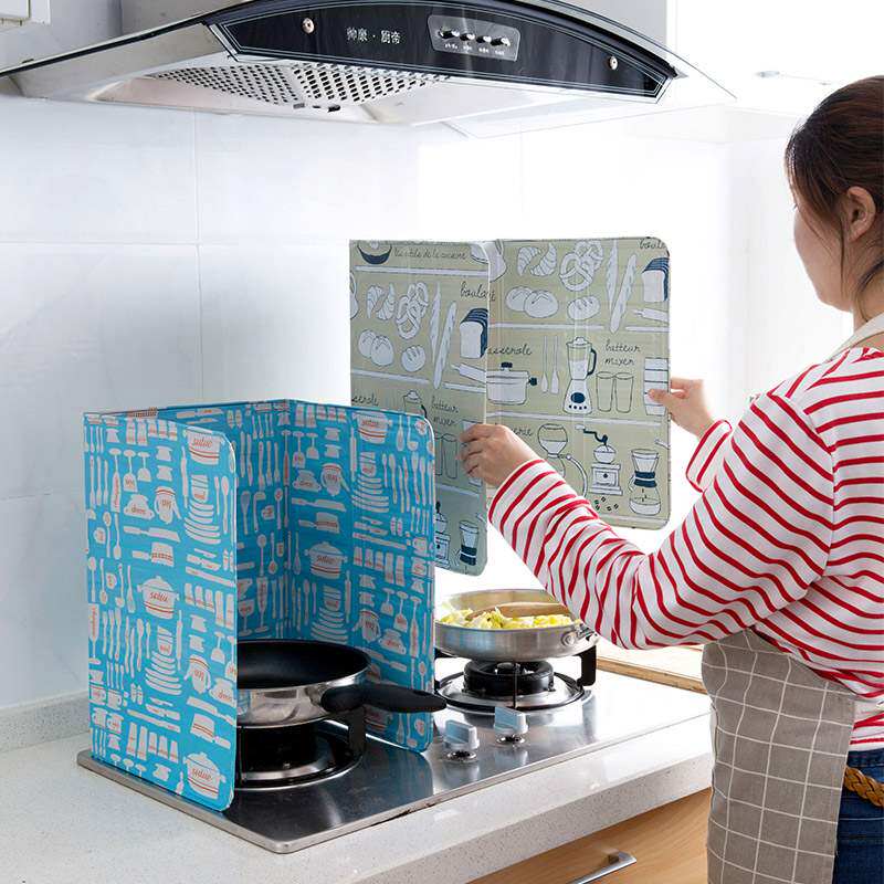 New gas stove aluminum foil oil baffle insulation board kitchen cooking oil baffle plate household stove splash-proof oil baffle