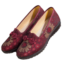 Old Beijing cloth shoes for women new middle-aged and elderly womens shoes non-slip soft soles comfortable old peoples cloth shoes mothers shoes