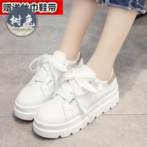 Thick-soled platform shoes womens single shoes student white shoes 2021 new Korean version of the wild thin street shot sports board shoes women