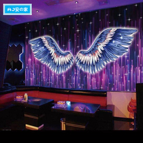 Net Red Dazzling Wings Mural Ktv Bag Compartment Decorative Wall Paper Bar Entertainment Wall Clot Stars Empty Background Wall Cloth