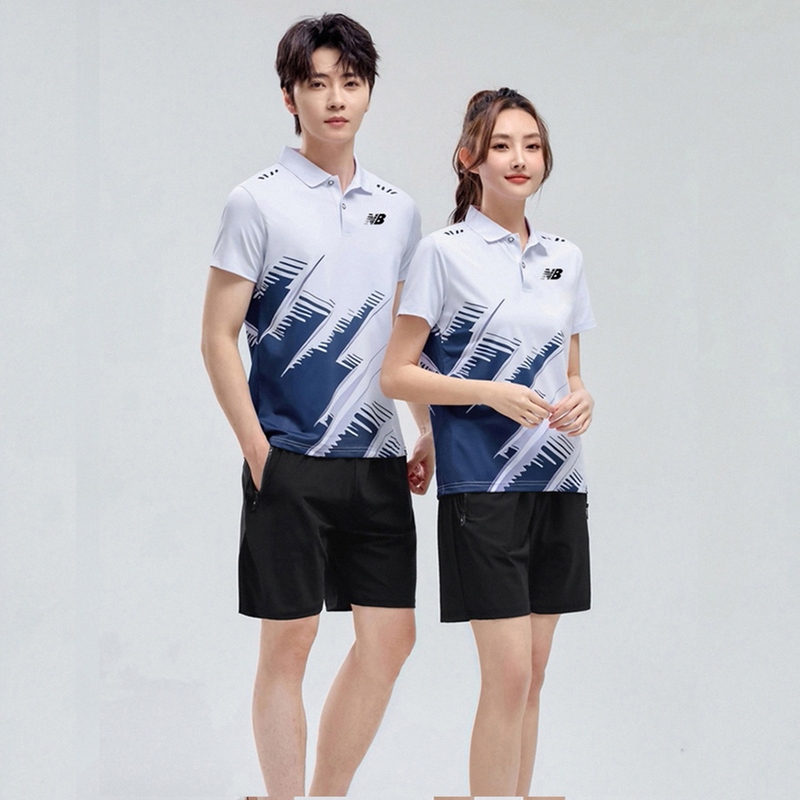 Nb Unisex Summer New Outdoor Fitness Breathable Skin-Friendly Short-Sleeve Polo Shirt Sports Team Competition Uniform F