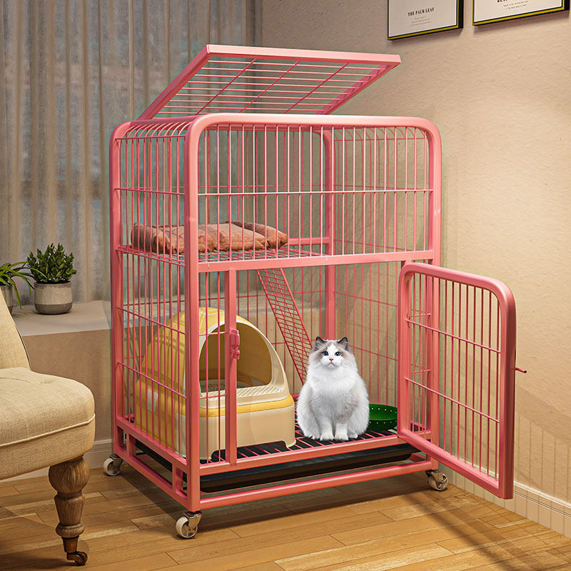 Cat Cage Home Kitty Oversized Villa Free Space Non-Toilet Integrated Two-storey Small Cat Air Cage Interior