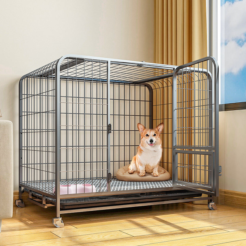 Dog Cage Subminiature Dog Kokie Teddy Dog Villa Indoor with toilet separated pet fence style Medium dog nest