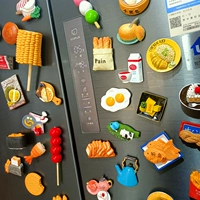 Реалистичный креативный магнит на холодильник, милый послеобеденный чай, трехмерное украшение, хлеб, Южная Корея, в 3d формате
