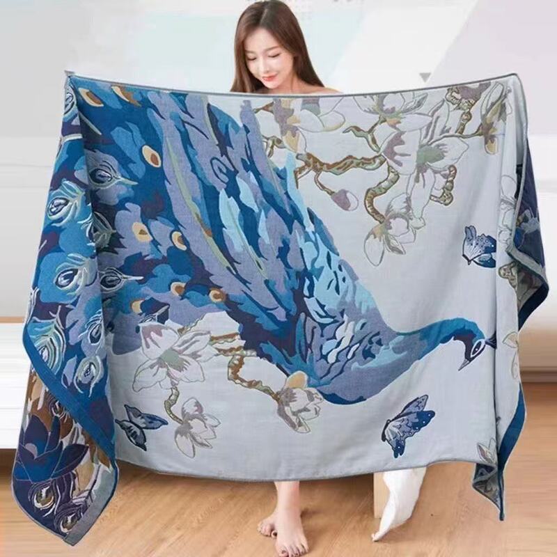 Japanese Imported Gauze Bath Towel, Pure Cotton, Household Absorbent, Quick-Drying, Large Size Towel, Couple's Bath Wrap, Shawl