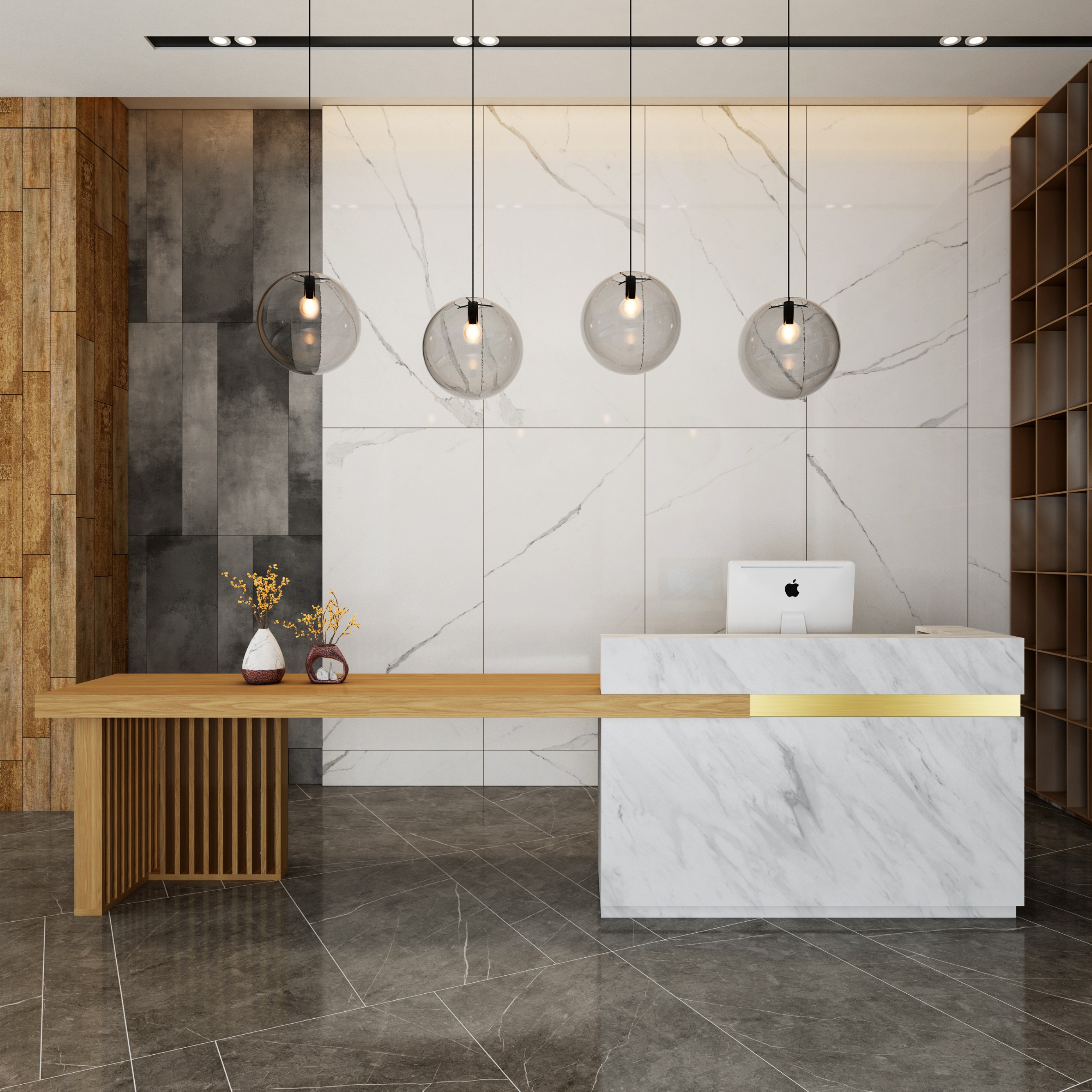 New Chinese imitation marble commercial front desk cashier counter clothing store bar beauty salon company reception desk counter