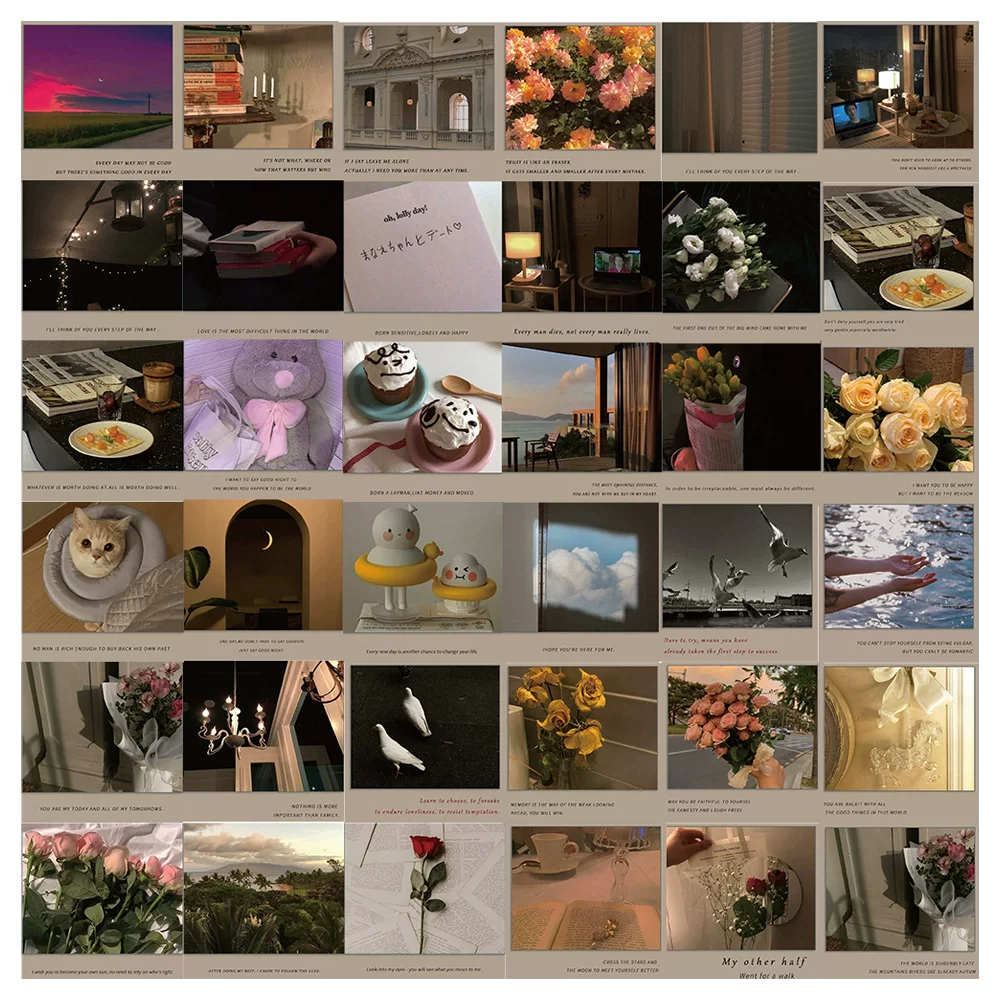 40 INS Wind Time Fragrance Handbook стикер, передний ландшафт, вдохновляющий текст на английском, ретро, водостойкий, DIY заплатка
