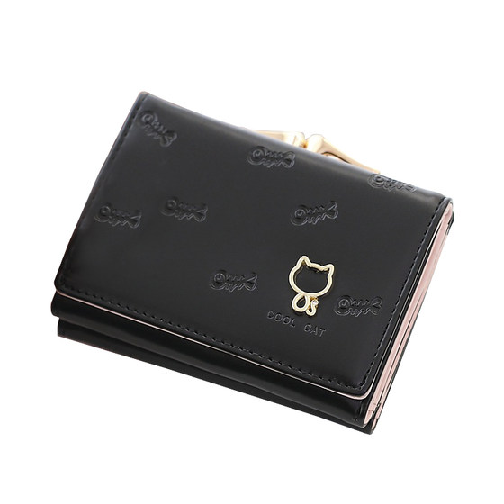 零钱包女新款2025爆款钱包女大学生卡包女式卡通猫咪折叠短款钱包