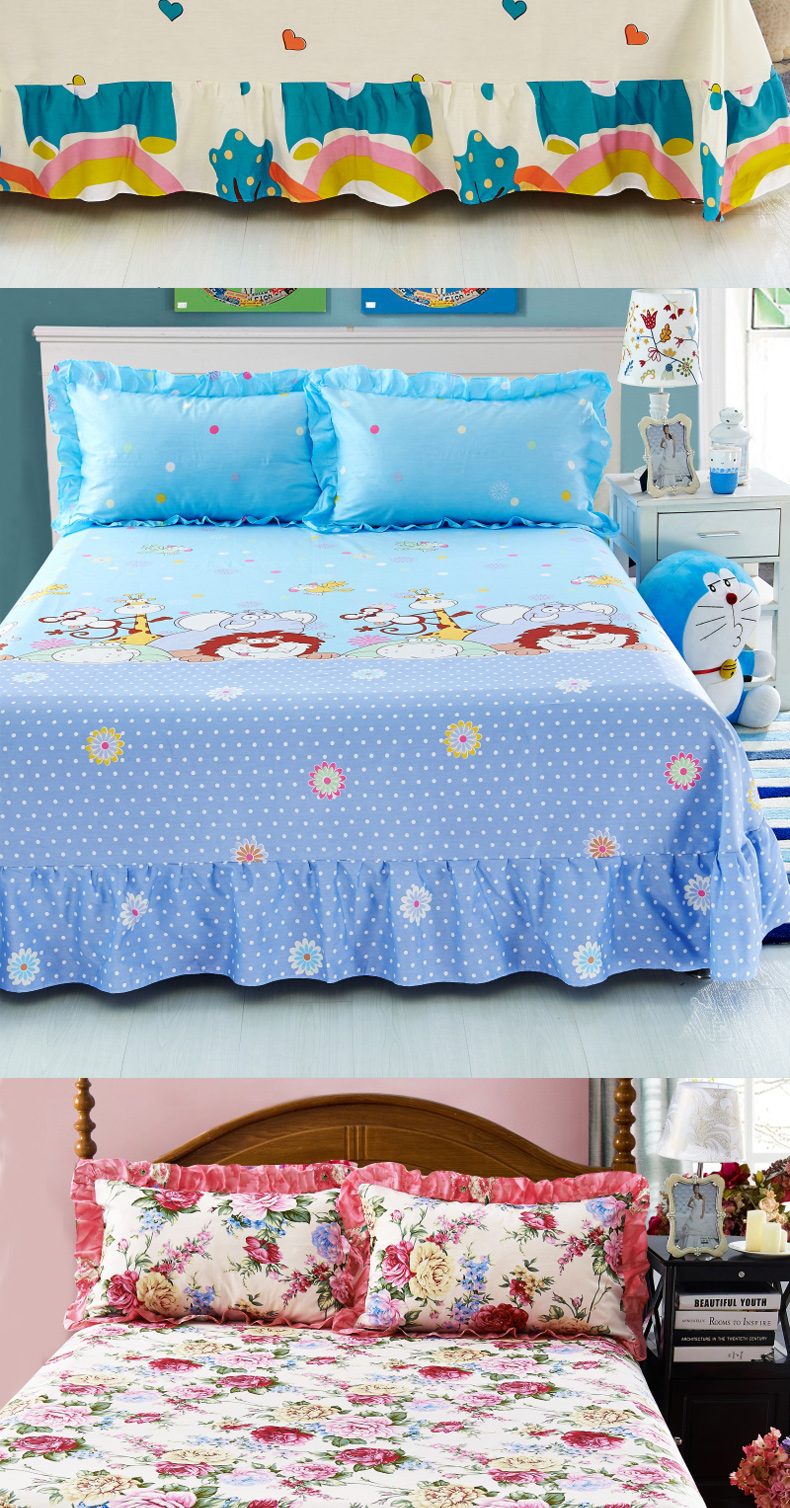 Xù tấm ren bông một mảnh đơn hoặc giường đôi váy cotton khăn trải giường 1.5 1.8m khăn trải giường m - Khăn trải giường drap giuong