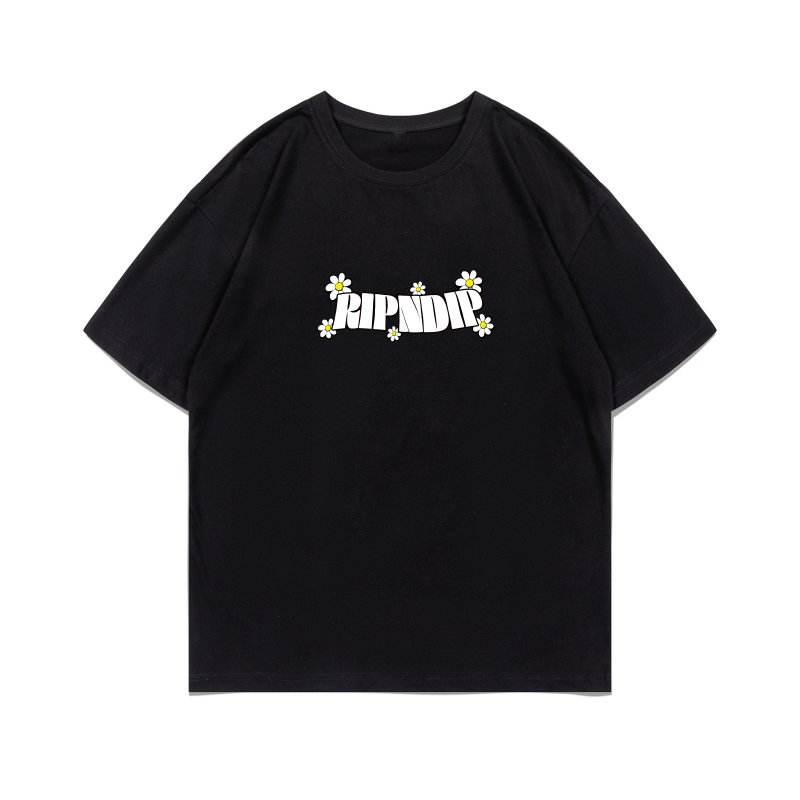 Американская повседневная футболка RIPNDIP с котом-стертым выражением лица, короткий рукав, жест среднего пальца, вымышленный язык, широкий крой, для мужчин и женщин пары