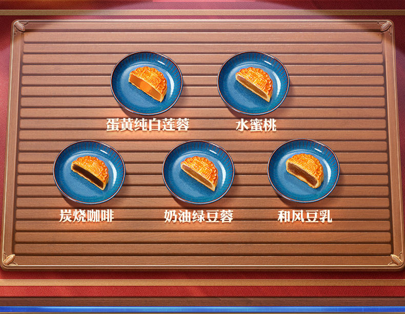 华美 鸾鸣凤舞月饼礼盒 10饼5味 700g 聚划算双重优惠折后￥39.5包邮