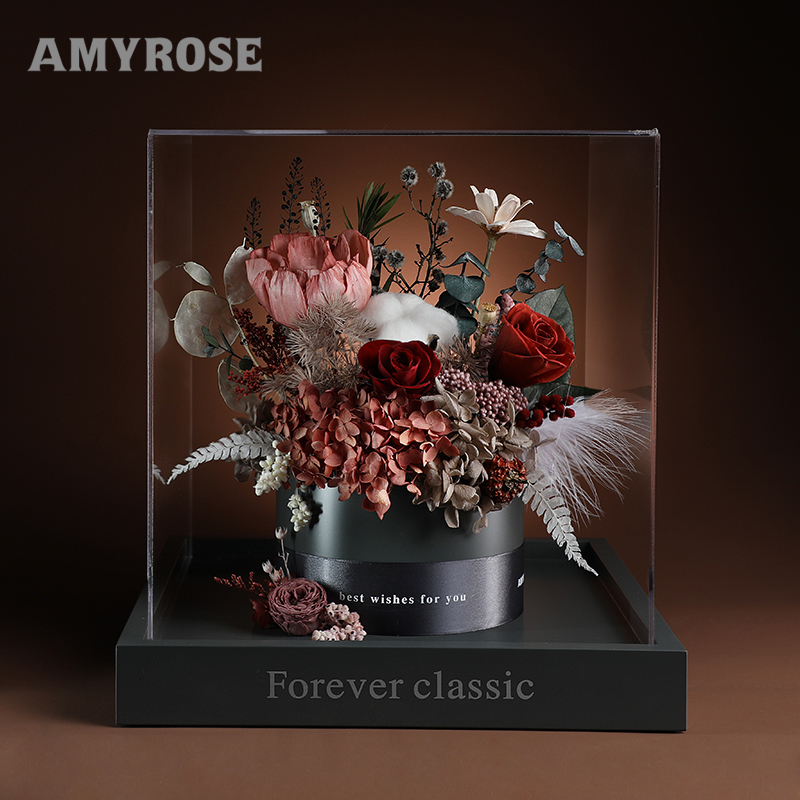 Amyrose Eternal Flower Rose Real Flower Bouquet Decoration Graduation Season High-End Gift Box Birthday Wedding Gift Amyrose Eternal Flower Rose Real Flower Bouquet Decoration Graduation Season High-End Gift Box Birthday Wedding Gift