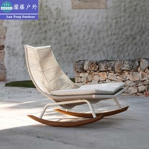 Balcony Casual Sofa Nordic Outdoor Rattan table and chairs Three sets Villa Courtyard Rocking Chair Designer Garden Furniture