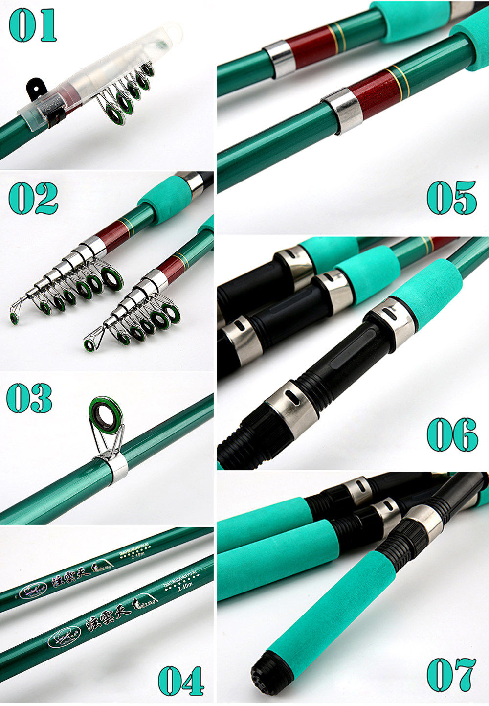 Море удочкой spinning rod and reel combo  telescopic fishing rod 1.8 2.1