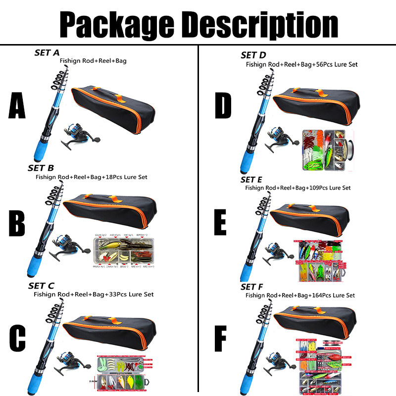 Море удочкой fishing rod full kits 1.2m telescopic sea spinning reel bait