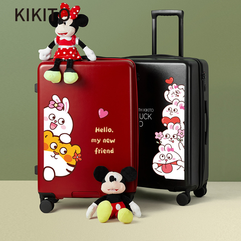 Luggage trolley case female large capacity student travel password luggage new lightweight 24 inch fashion cute cartoon