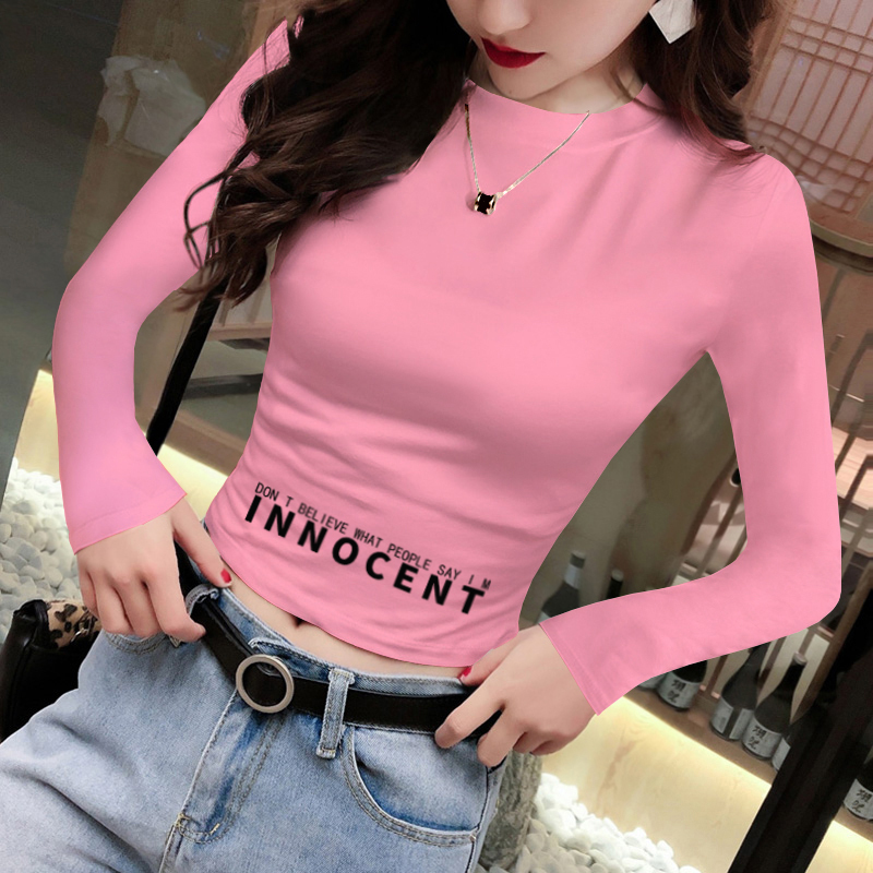 Pure Cotton Short-Sleeve Printed T-Shirt for Women, Summer Pink, Unique and Stylish, Slim Fit, High-Waisted, Lettered Base Shirt for Petite Figures