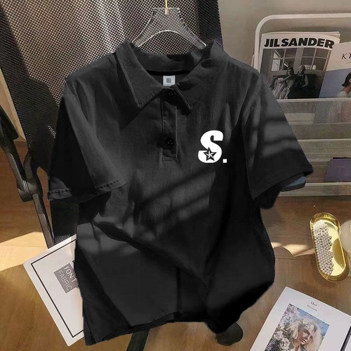 Tide, футболка polo, рубашка для отдыха, в американском стиле, короткий рукав, оверсайз