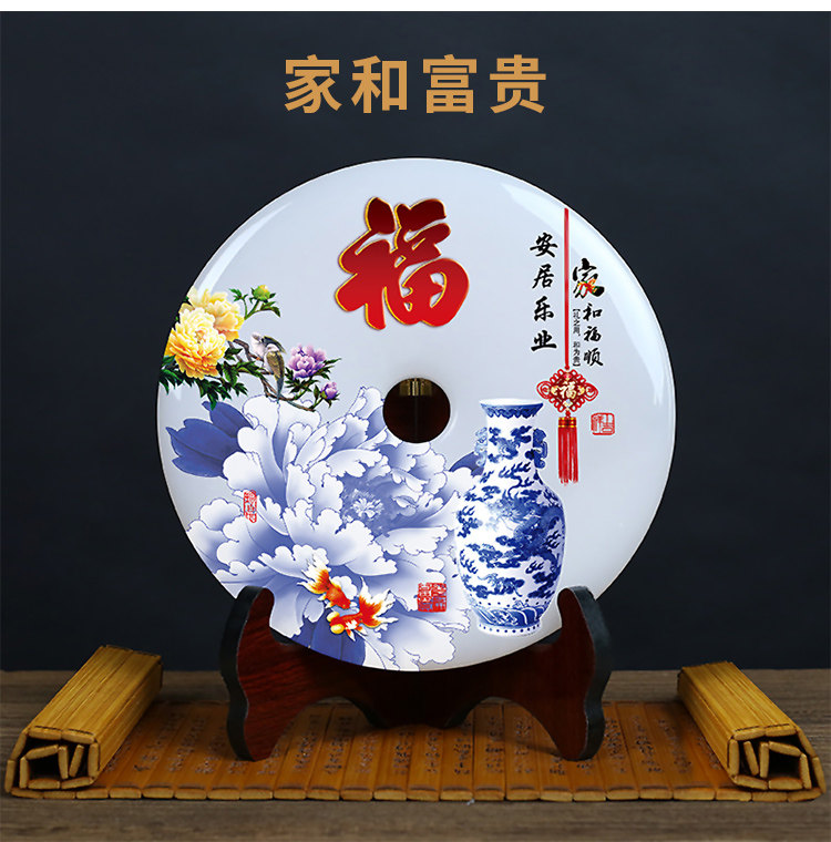Jade safe button swing piece personality customized Chinese style living room TV cabinet Xuanguan family residence decoration Qiao relocating for opening