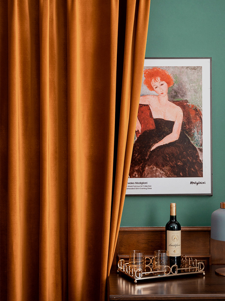 Curtains Modern simple velvet cloth light luxury wind high-end bay window Atmospheric custom full shading bedroom 2021 new