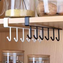 Kitchen racks traceless punch-free hooks row of cabinet door hangers hook racks hanging racks