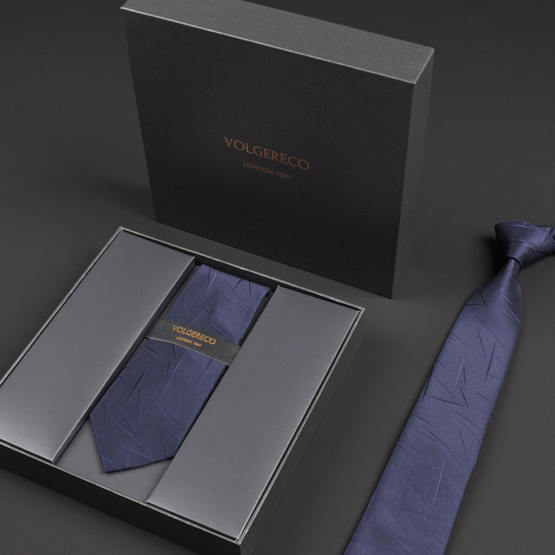 [Uk Vg] Men's Business Tie Gift Box Set, High-End Formal Wear, No Need to Tie, Zipper Style, 7cm, for Weddings